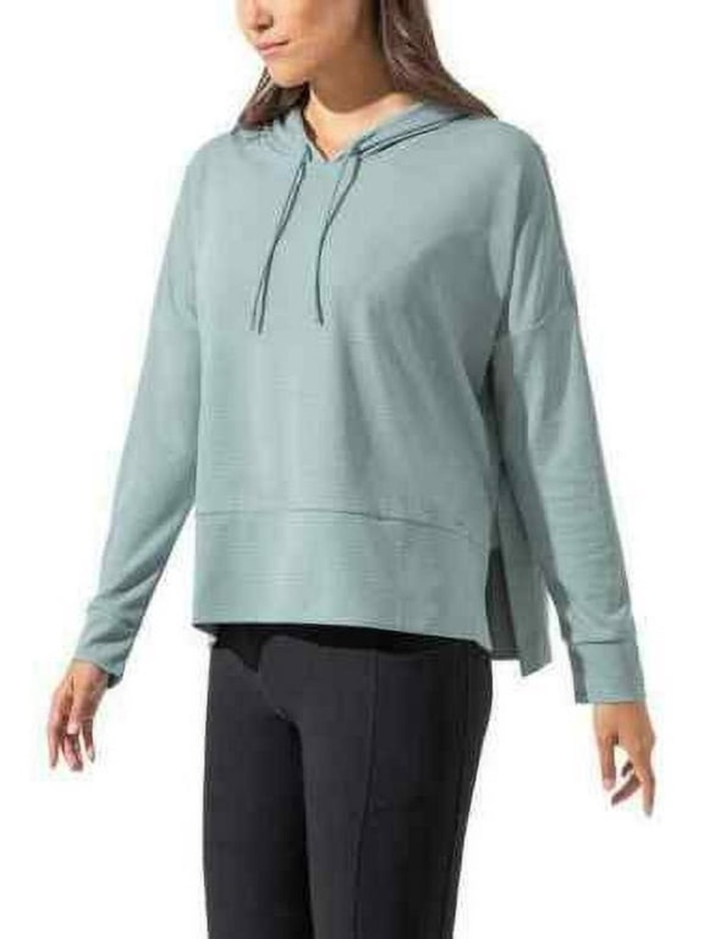 Mondetta Ribbed Longsleeve LightWeight Ottoman Hoodie Sweatshirt Abyss Green